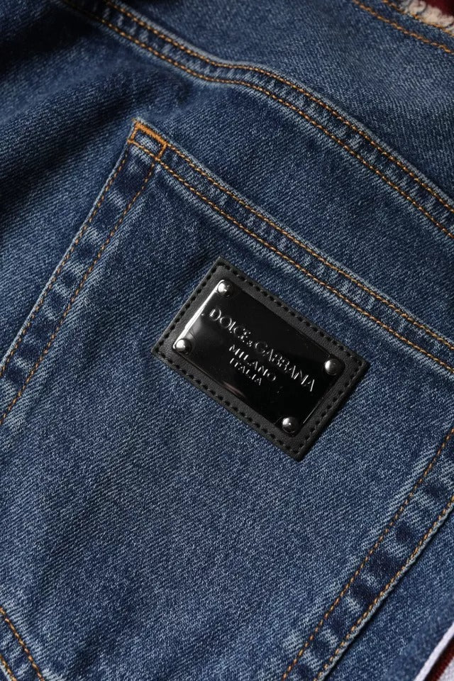 Dolce &amp; Gabbana blå bomuldsstretch straight denim jeans
