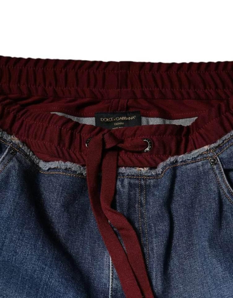 Dolce & Gabbana Blue Cotton Stretch Straight Denim Jeans - Hilstor