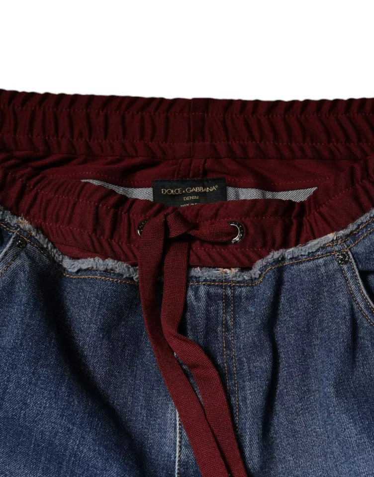 Dolce &amp; Gabbana blå bomuldsstretch straight denim jeans