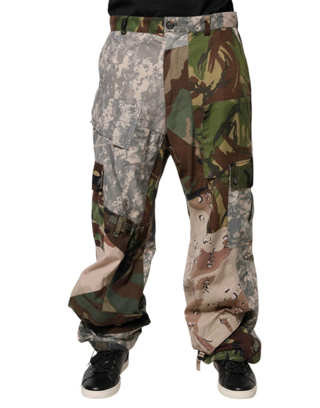 Dolce & Gabbana Multicolor Patchwork Camouflage Cargo Pants - Hilstor