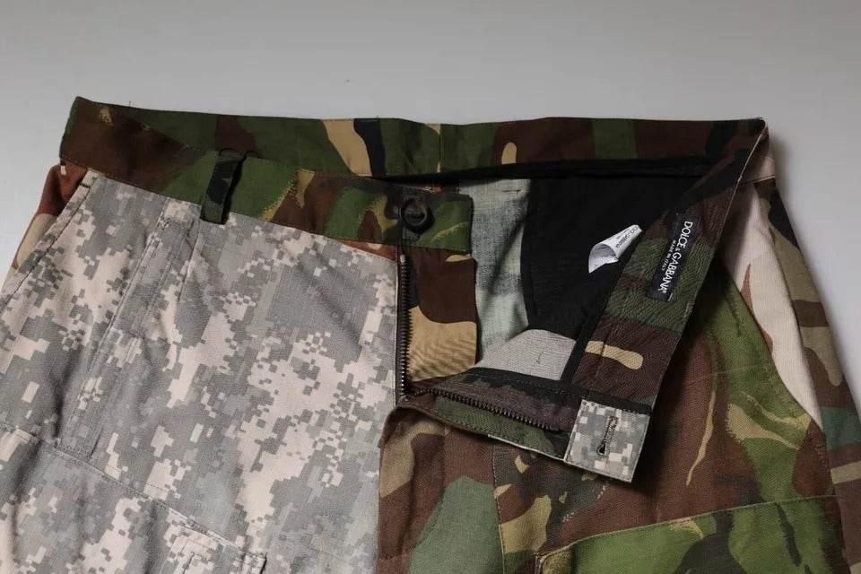 Dolce & Gabbana Multicolor Patchwork Camouflage Cargo Pants - Hilstor