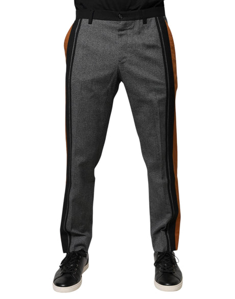 Dolce & Gabbana Multicolor Cotton Tapered Dress Formal Pants - Hilstor