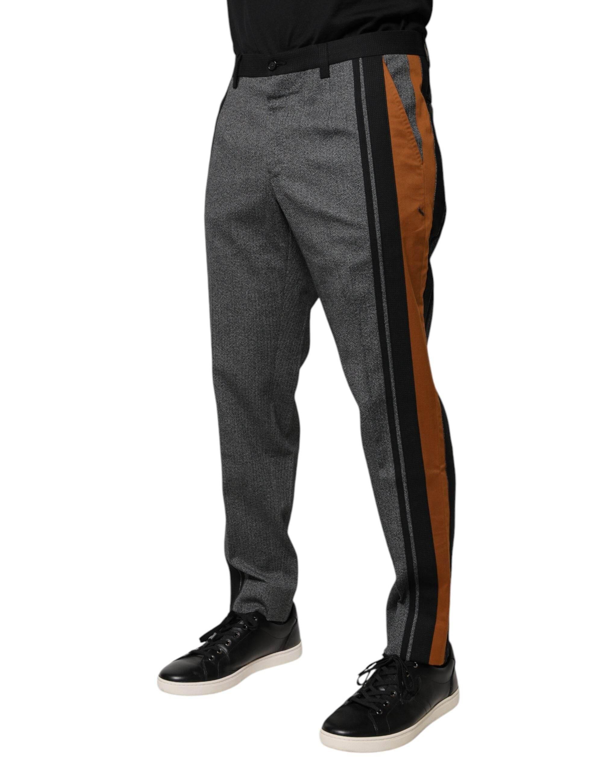 Dolce & Gabbana Multicolor Cotton Tapered Dress Formal Pants - Hilstor
