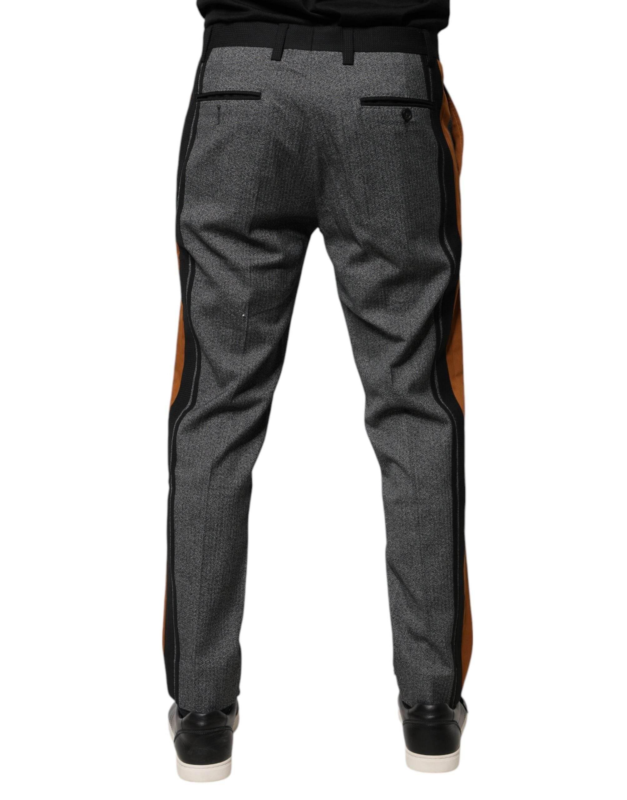 Dolce & Gabbana Multicolor Cotton Tapered Dress Formal Pants - Hilstor