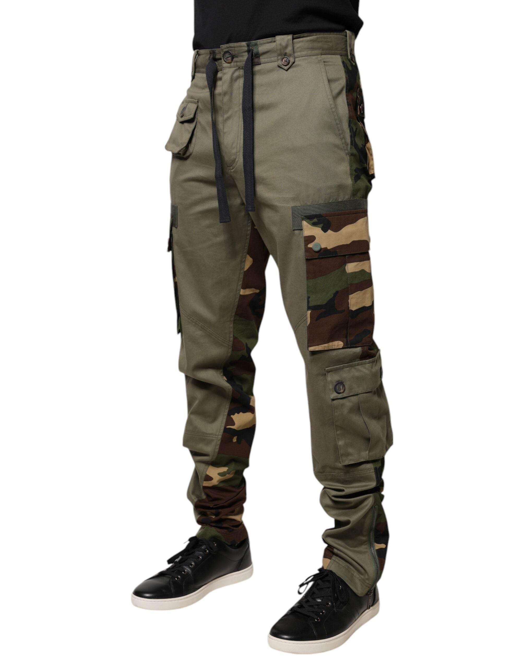 Dolce & Gabbana Multicolor Patchwork Camouflage Cargo Pants - Hilstor