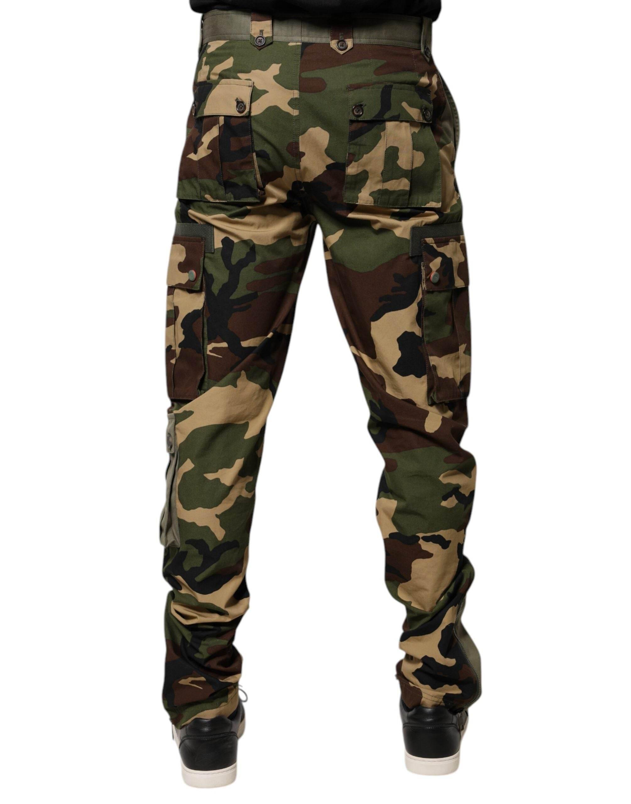 Dolce & Gabbana Multicolor Patchwork Camouflage Cargo Pants - Hilstor