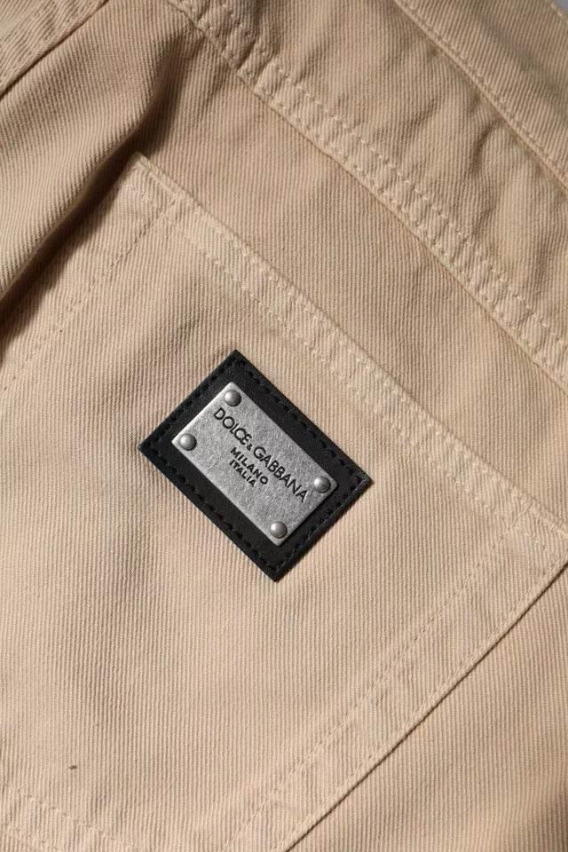 Dolce & Gabbana Beige Cotton Stretch Regular Men Denim Jeans - Hilstor