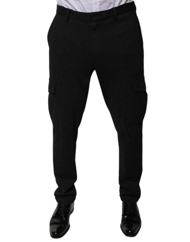 Dolce & Gabbana Black Viscose Cargo Men Casual Pants - Hilstor