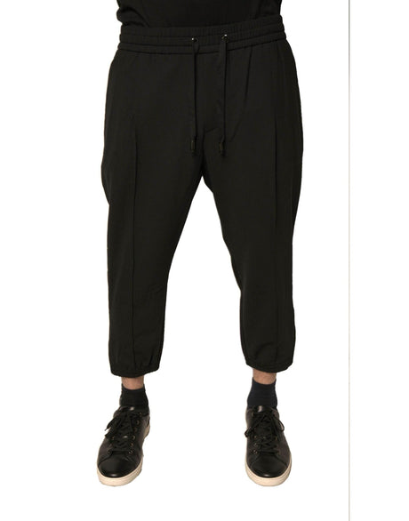 Dolce & Gabbana Black Wool Jogger Jogging Pants - Hilstor