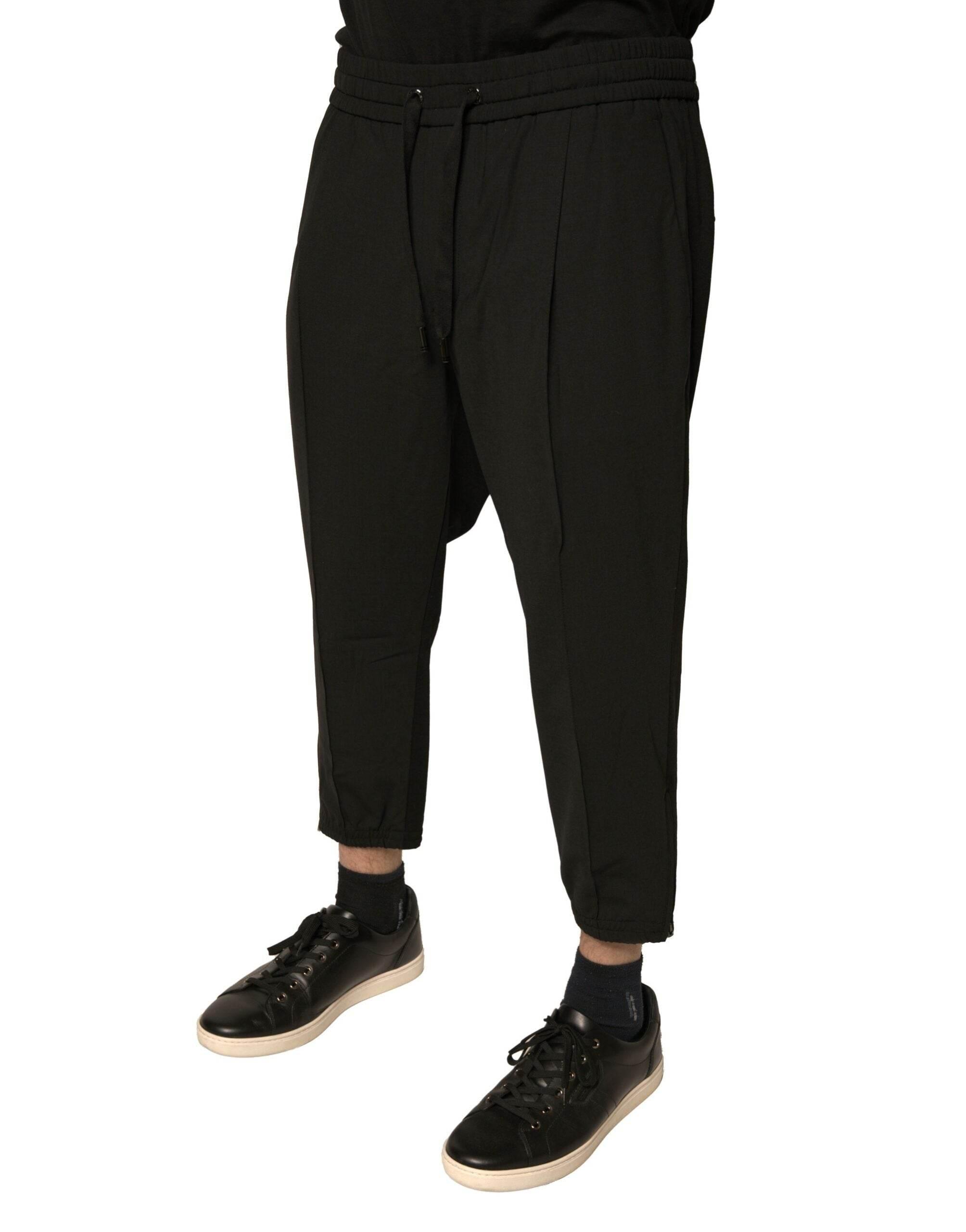 Dolce & Gabbana Black Wool Jogger Jogging Pants - Hilstor