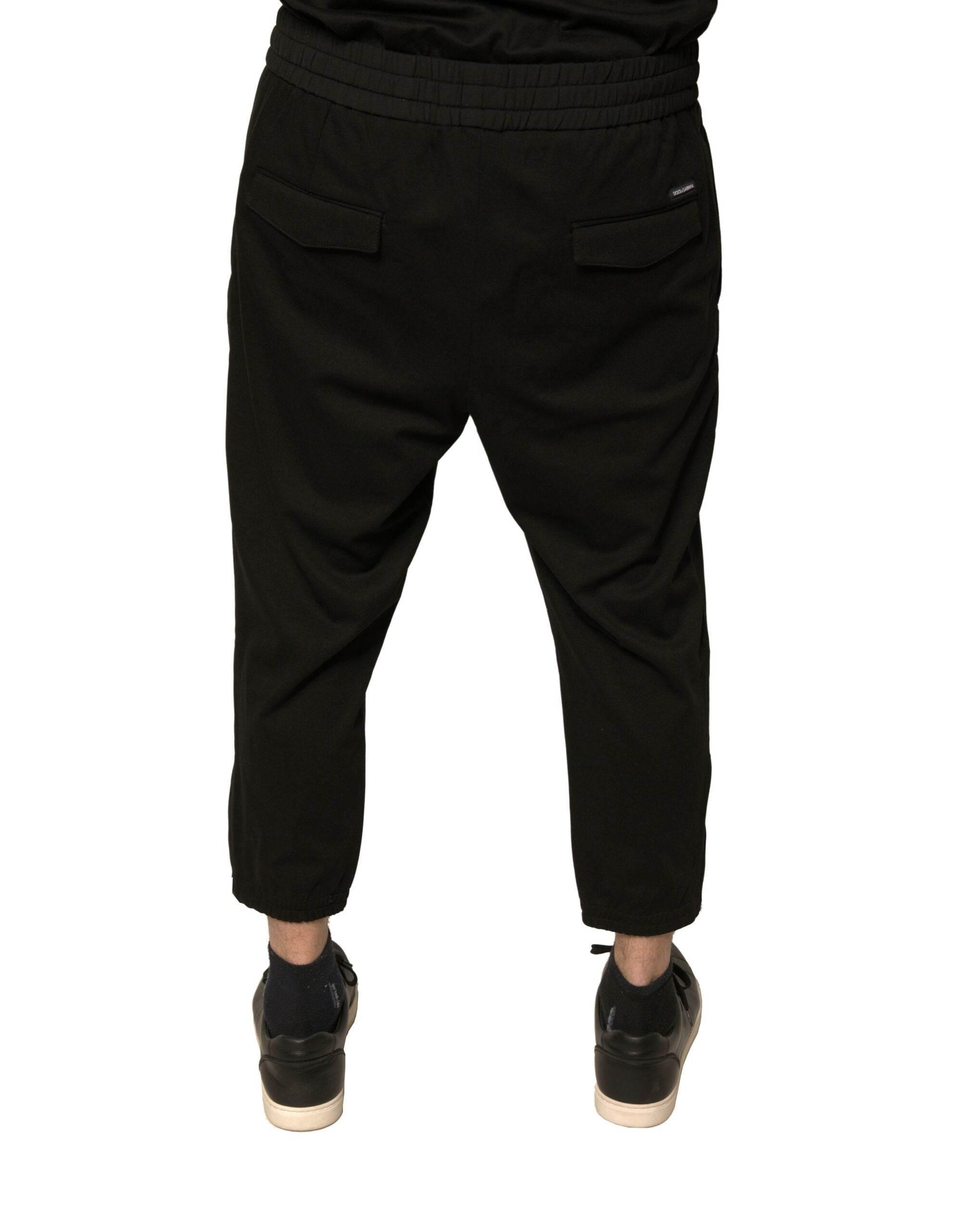 Dolce & Gabbana Black Wool Jogger Jogging Pants - Hilstor