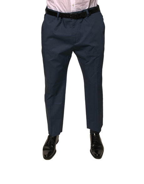 Dolce & Gabbana Blue Cotton Men Skinny Dress Pants - Hilstor