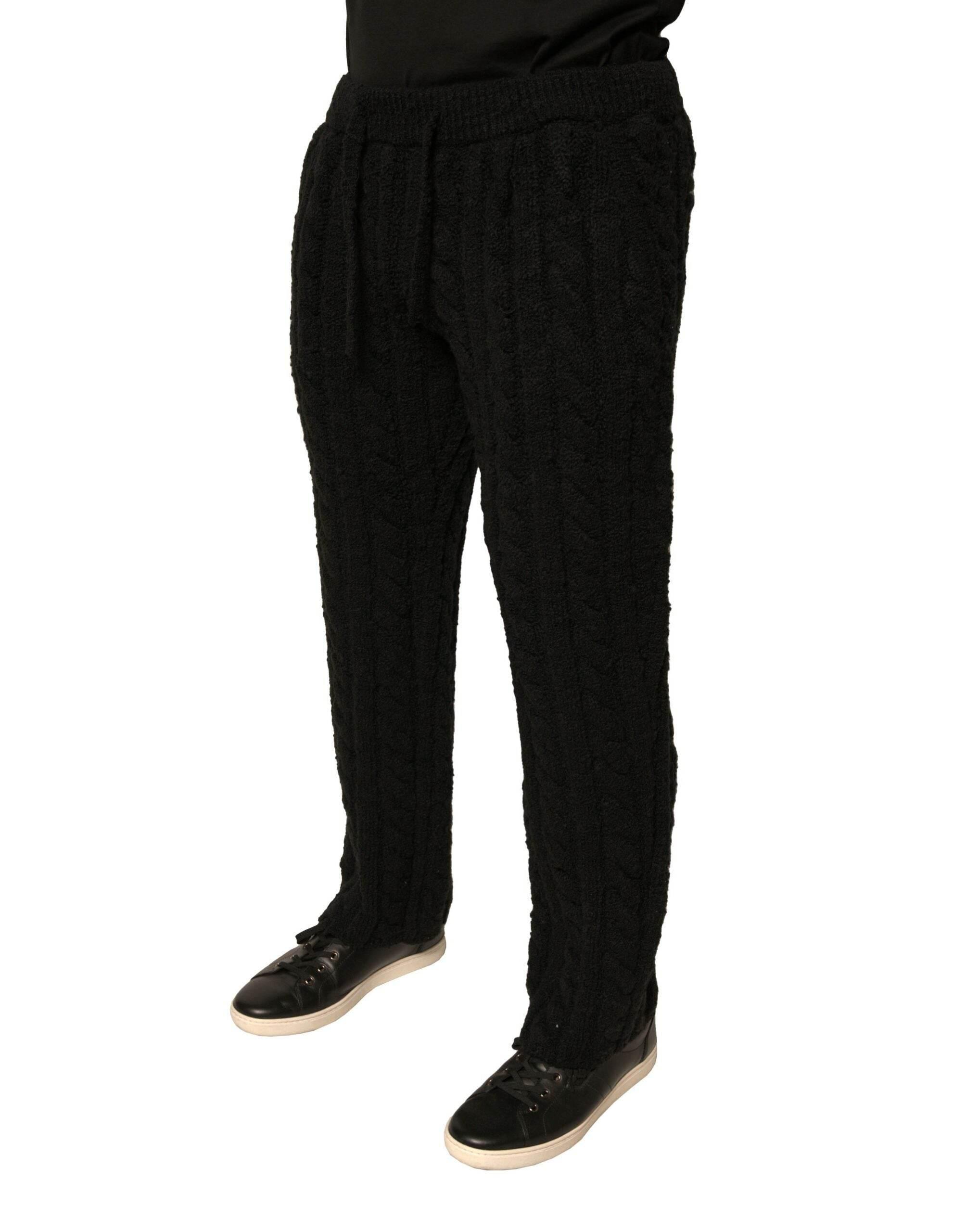 Dolce & Gabbana Black Wool Knitted Skinny Pants - Hilstor