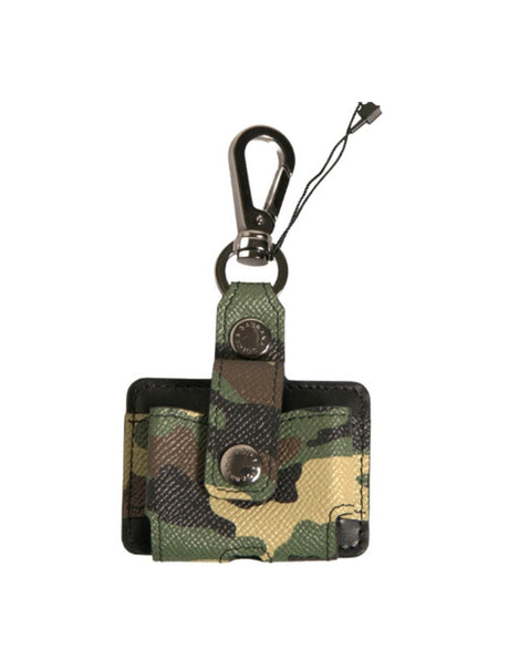 Dolce & Gabbana Multicolor Camouflage Leather Metal Airpods Case - Hilstor