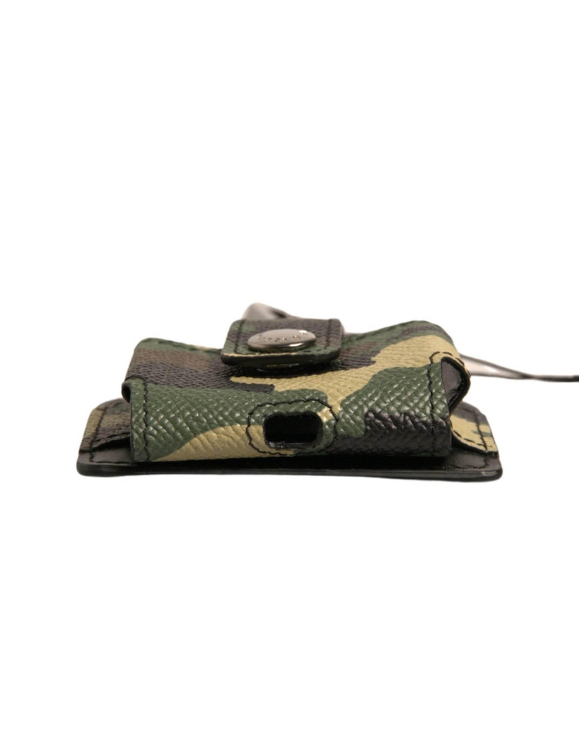Dolce & Gabbana Multicolor Camouflage Leather Metal Airpods Case - Hilstor