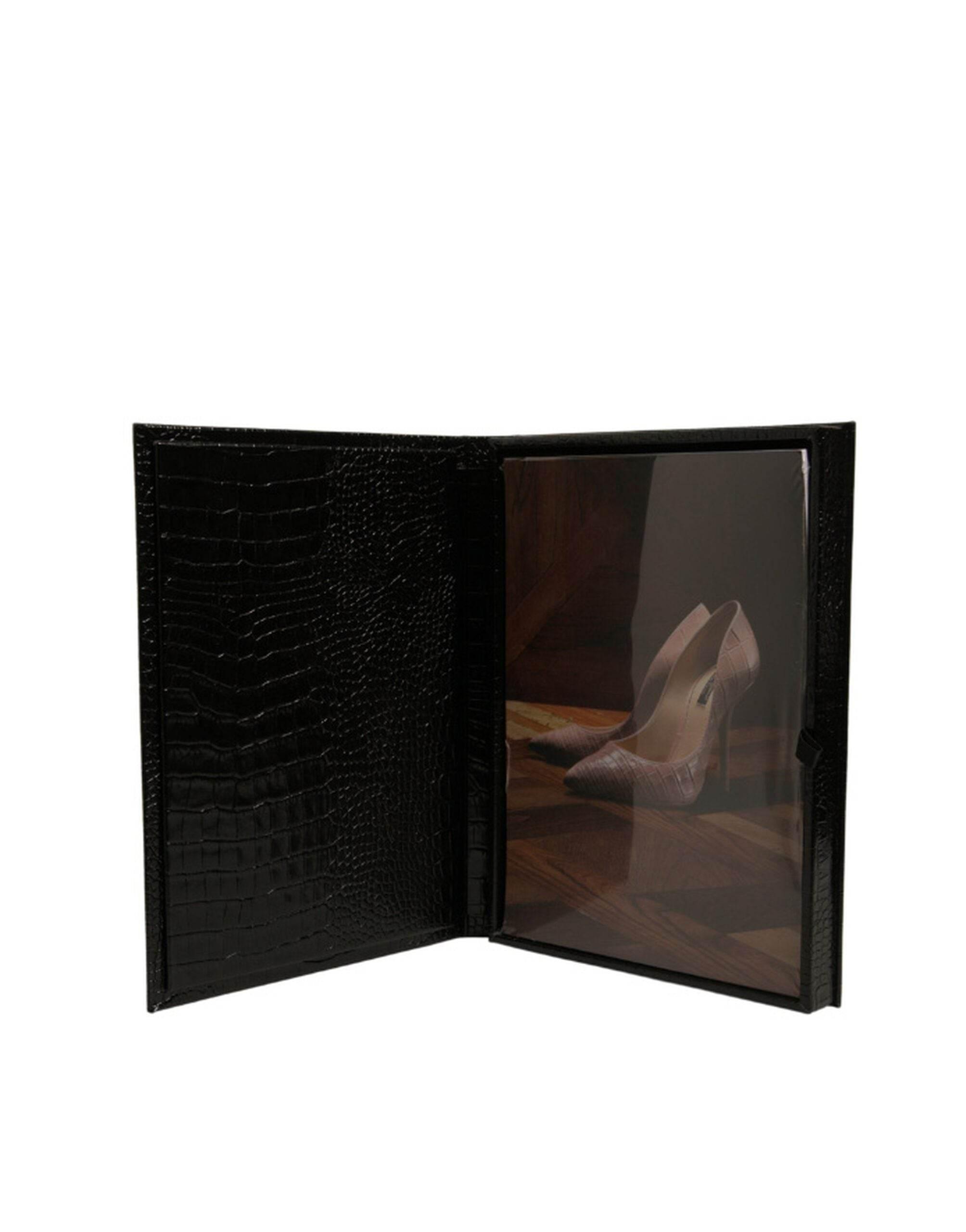 Dolce & Gabbana Elegant Black Leather Logo Plaque Holder Catalogue Case - Hilstor