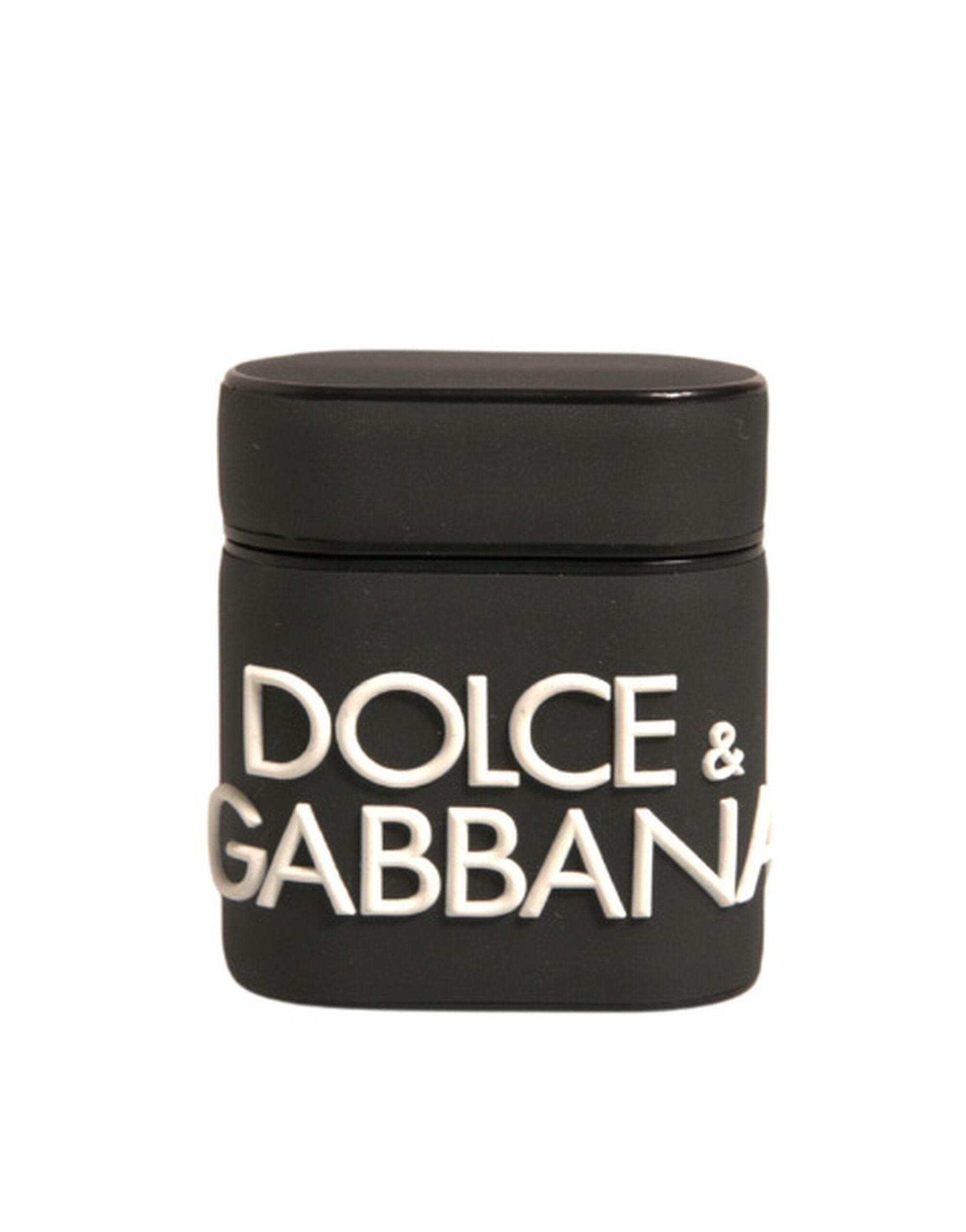 Dolce & Gabbana Black White Silicone Embossed Logo Airpods Case - Hilstor