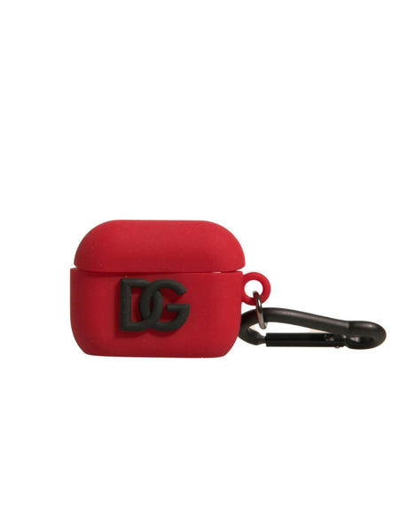 Dolce & Gabbana Red Silicone Rubber Logo Embossed Airpods Case - Hilstor