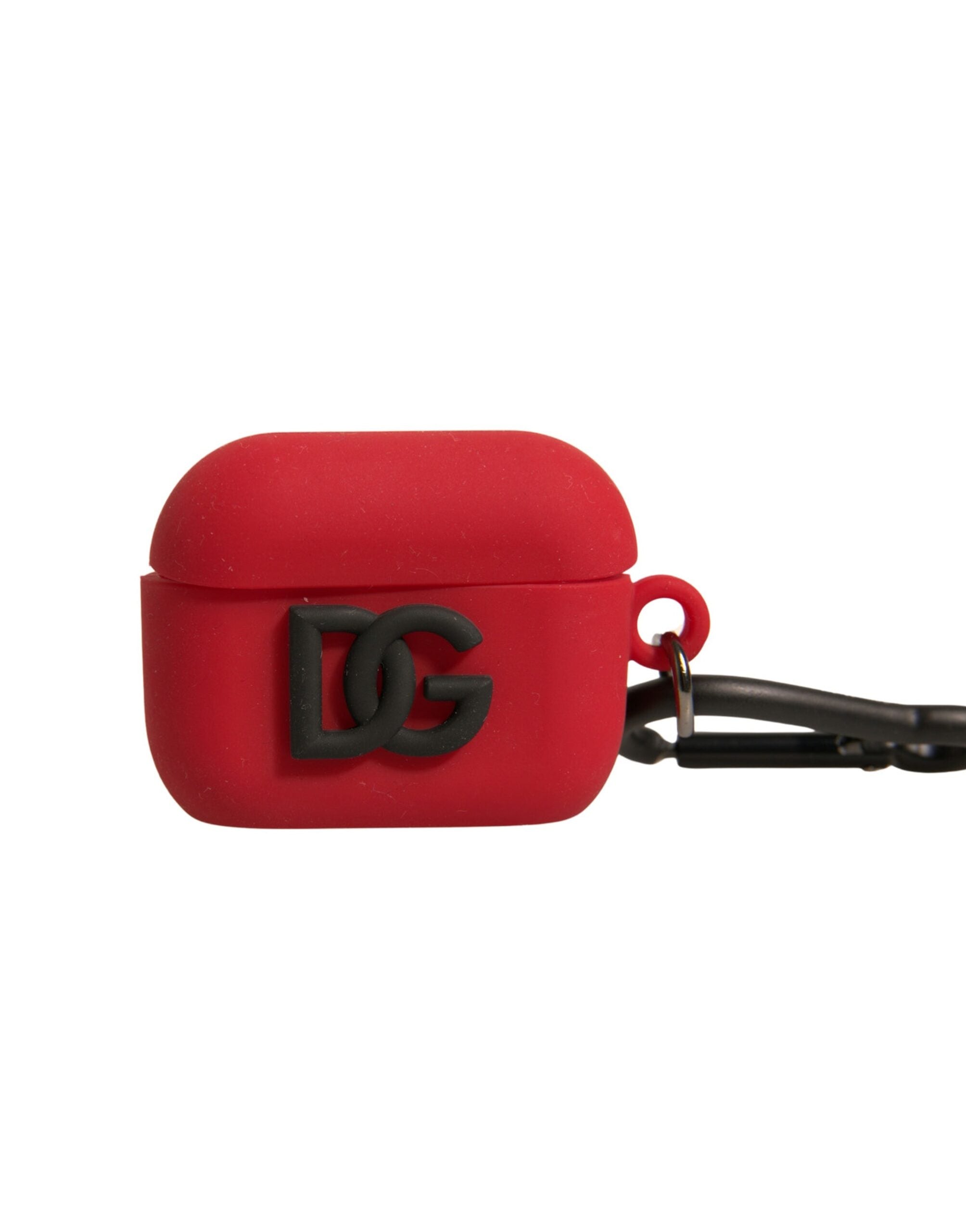 Dolce &amp; Gabbana Red Silikone Rubber Logo Præget Airpods etui