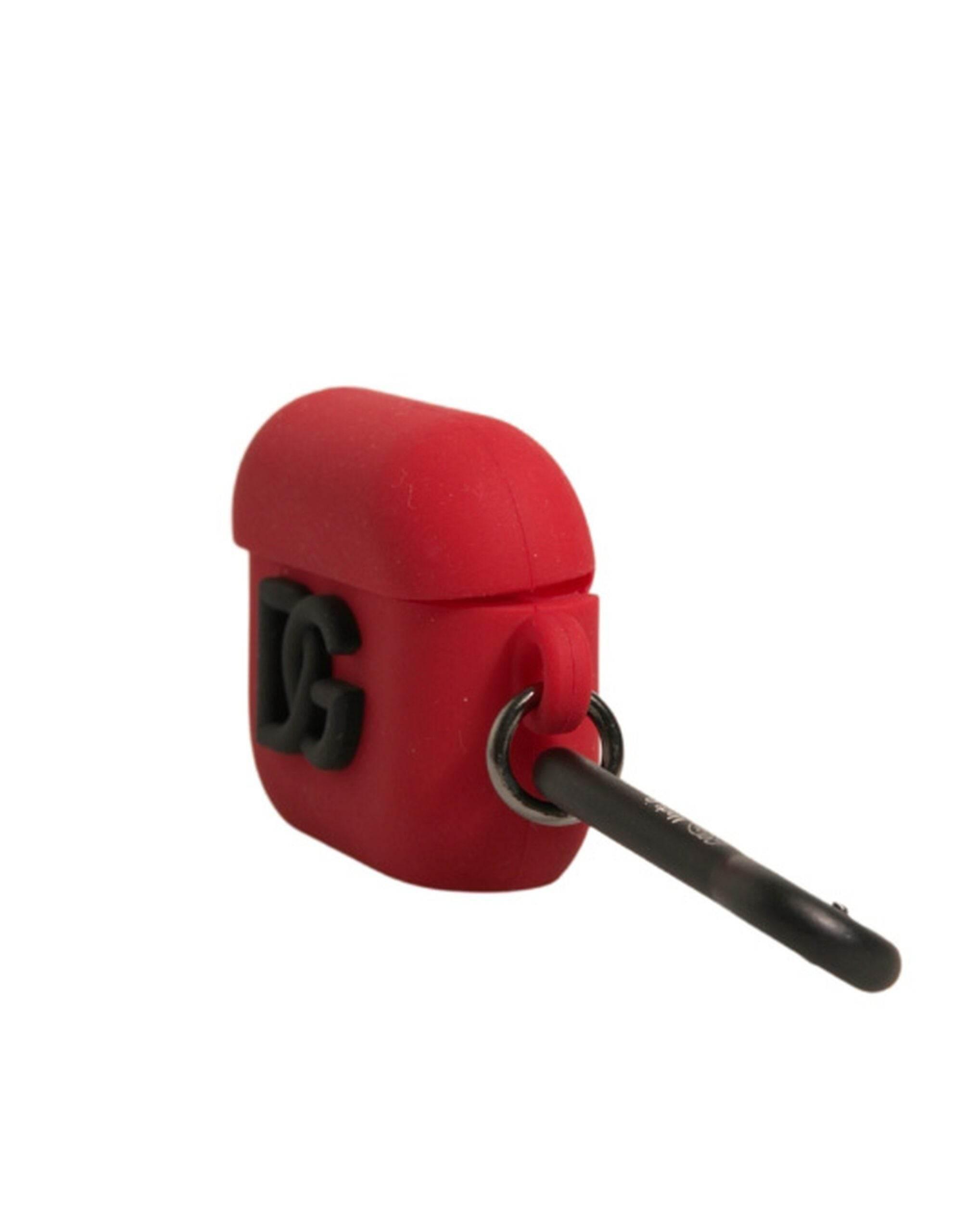 Dolce & Gabbana Red Silicone Rubber Logo Embossed Airpods Case - Hilstor