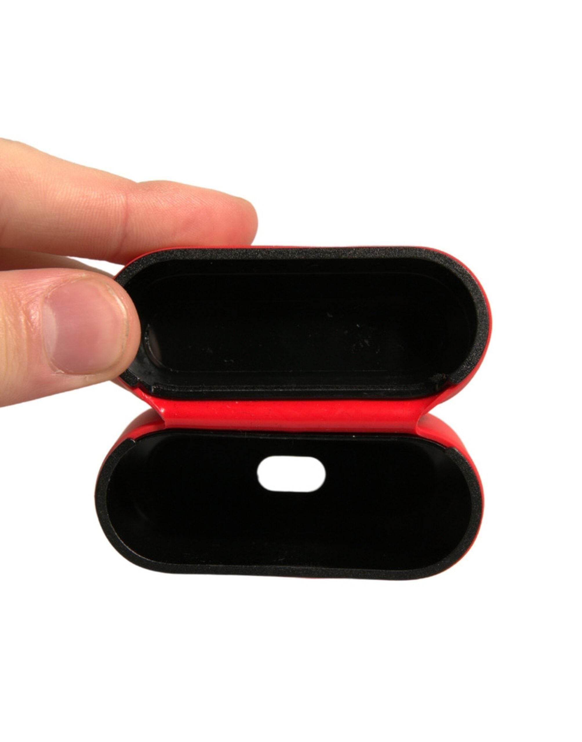 Dolce & Gabbana Red PVC Embossed Logo Plaque Holder Airpods Case - Hilstor