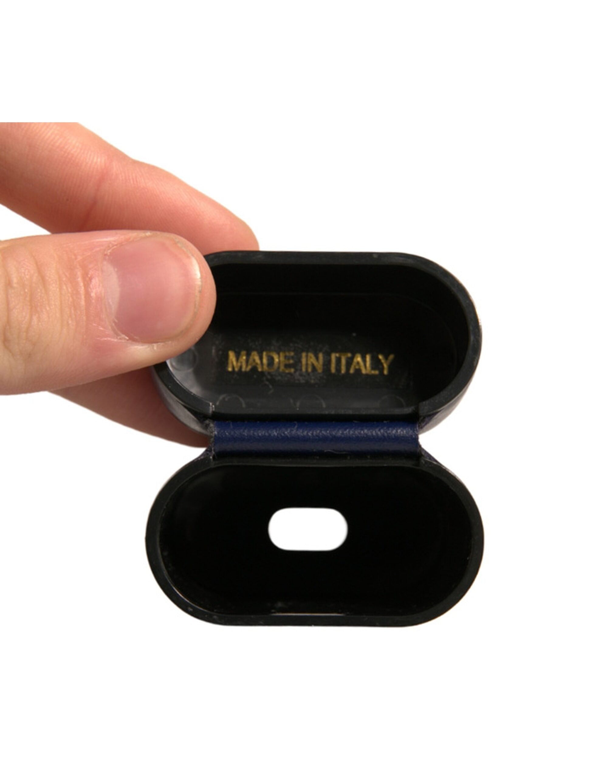 Dolce &amp; Gabbana Blå Läderfodral med Logotyptryck och Flipfodral till Airpods