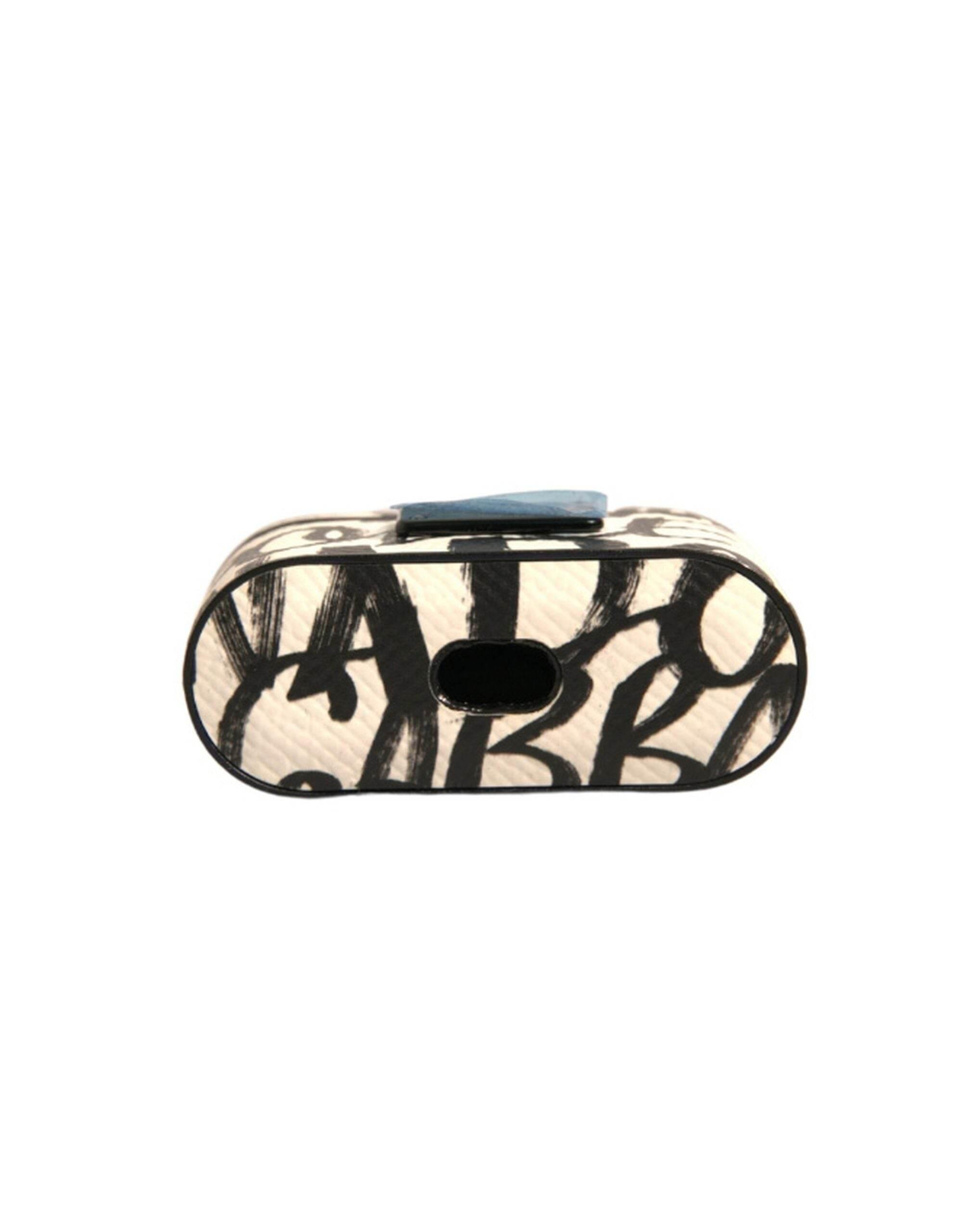 Dolce & Gabbana Black White Leather Scribble Embossed Logo Airpods Case - Hilstor