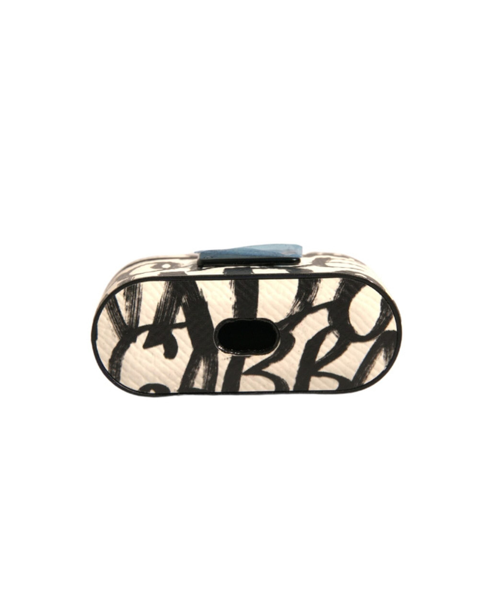 Dolce &amp; Gabbana Black White Læder Scribble Logo Airpods etui