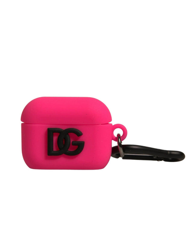 Dolce & Gabbana Pink Silicone Rubber Logo Embossed Airpods Case - Hilstor