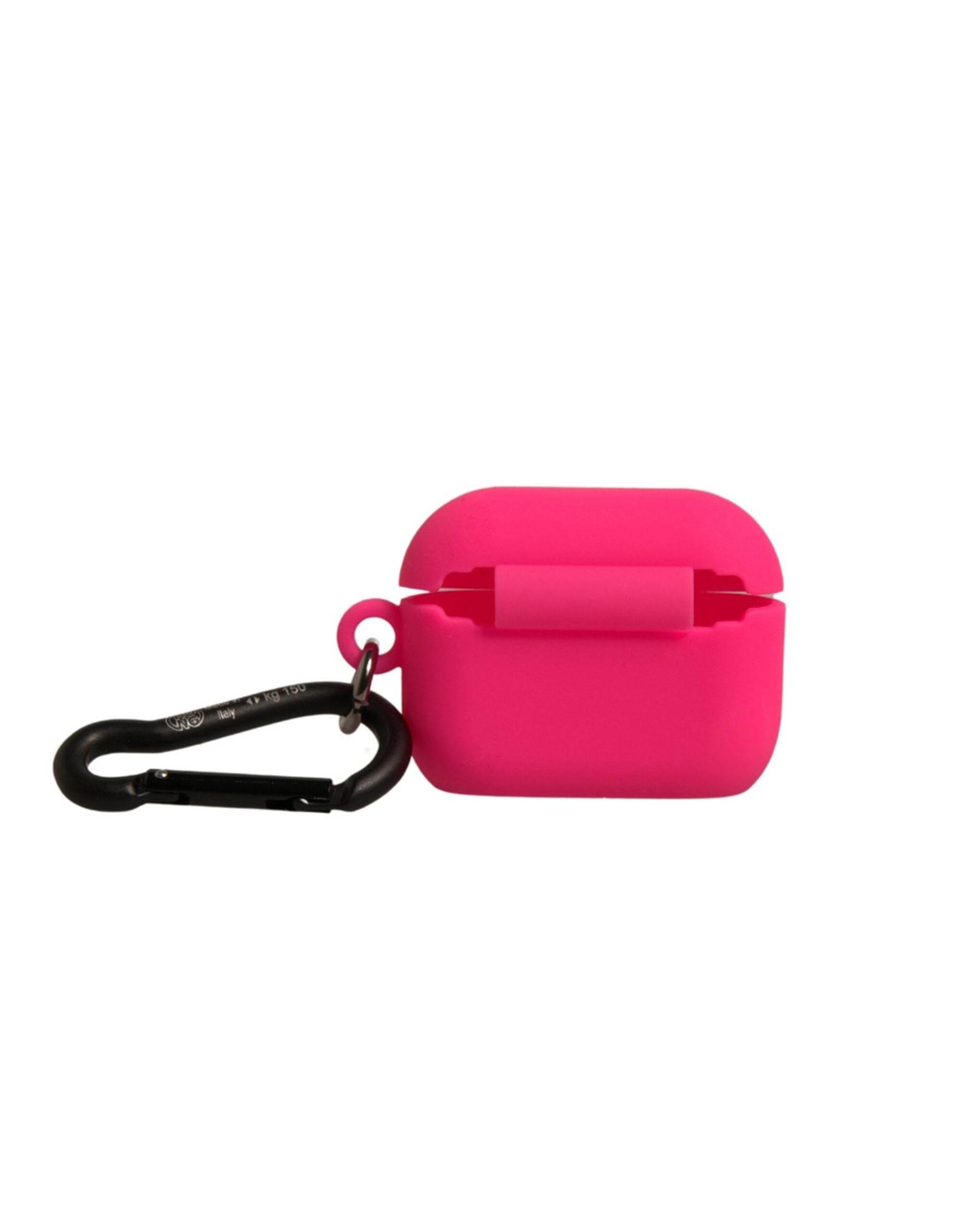 Dolce & Gabbana Pink Silicone Rubber Logo Embossed Airpods Case - Hilstor