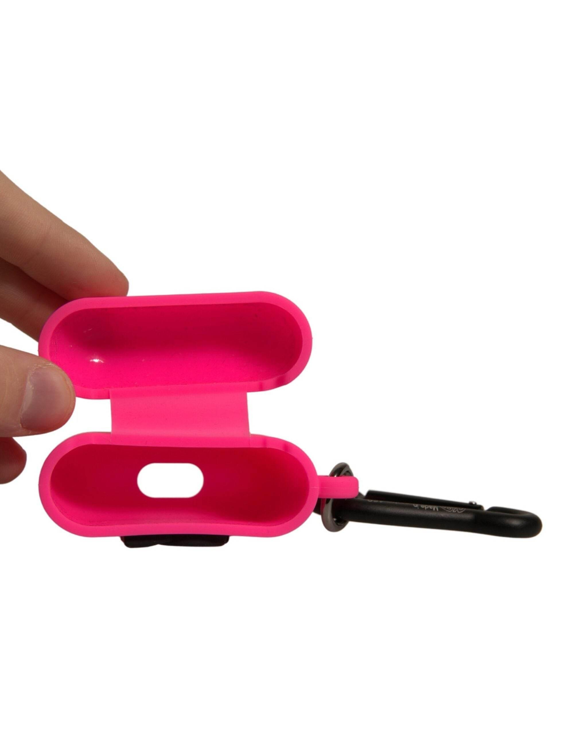 Dolce & Gabbana Pink Silicone Rubber Logo Embossed Airpods Case - Hilstor