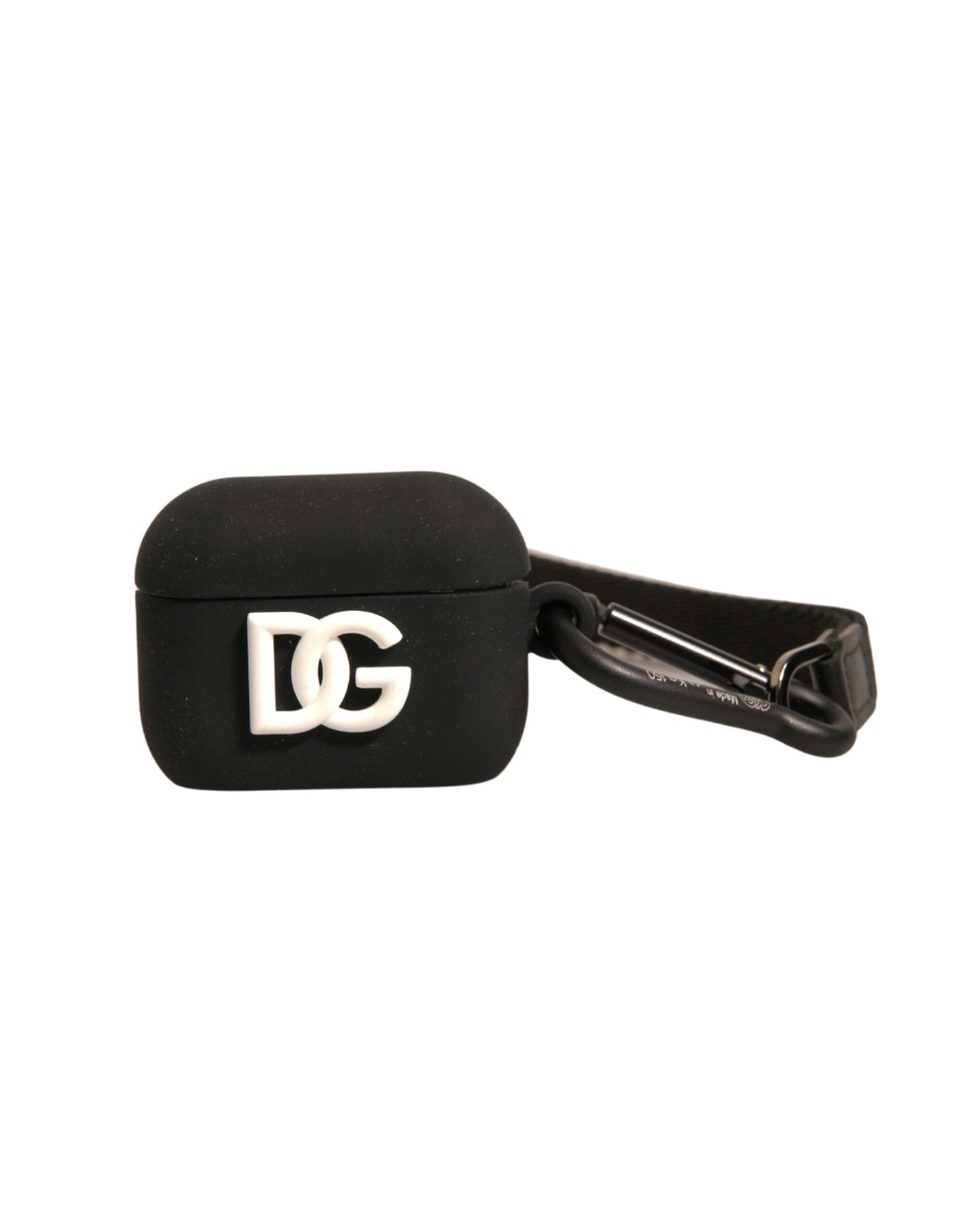 Dolce &amp; Gabbana sort silikonegummi logo præget Airpods etui