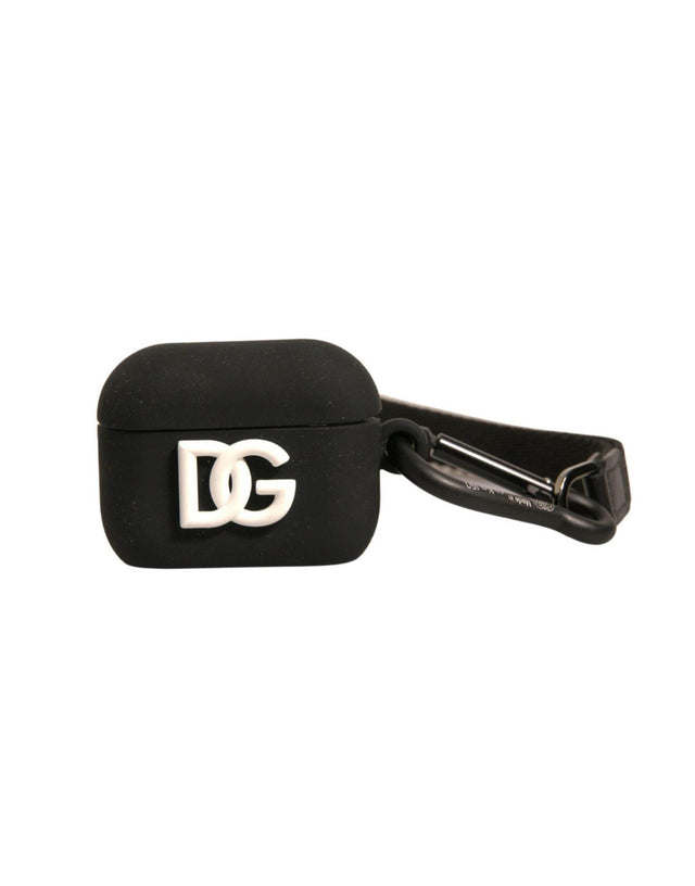 Dolce & Gabbana Black Silicone Rubber Logo Embossed Airpods Case - Hilstor