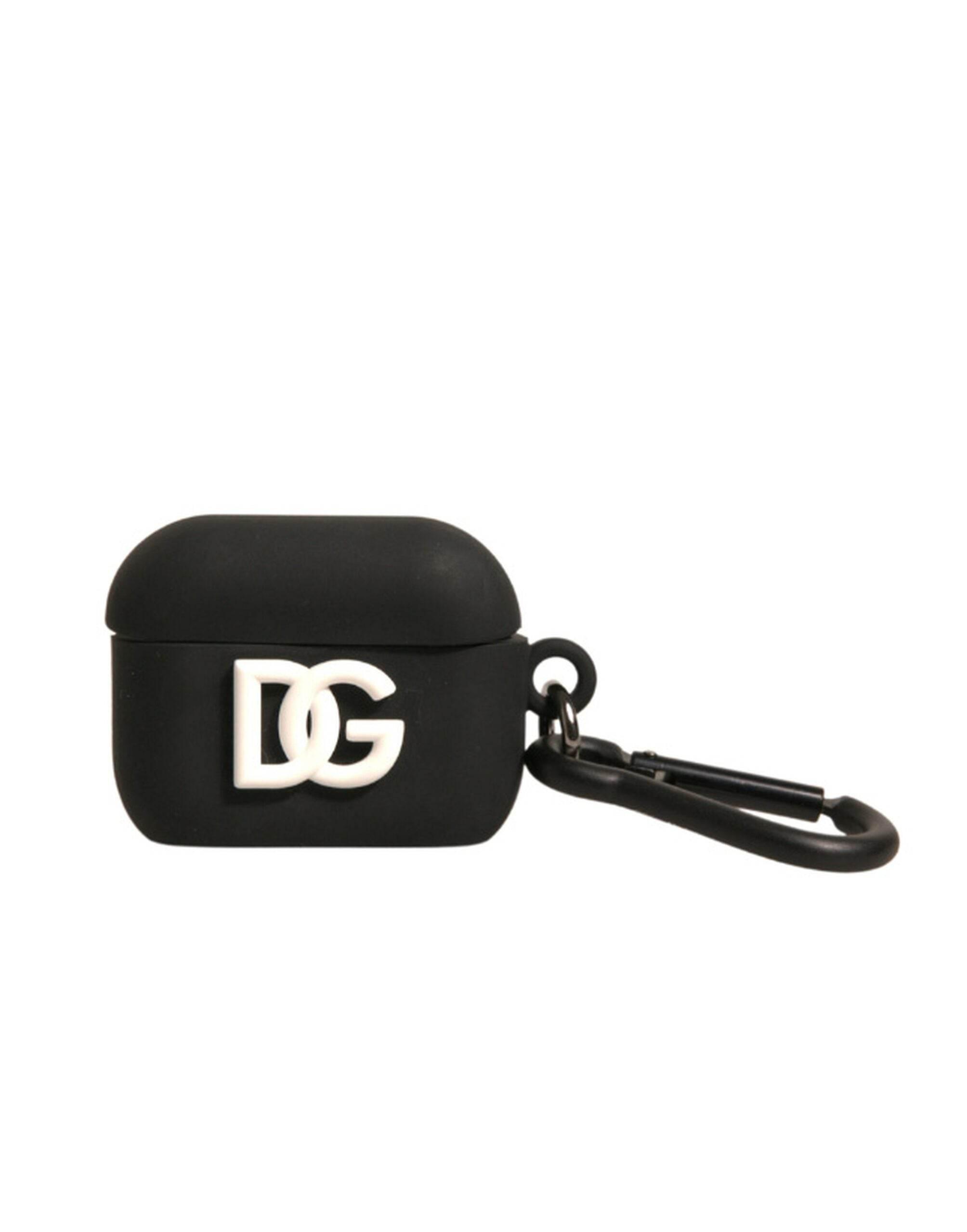Dolce & Gabbana Black Silicone Rubber Logo Embossed Airpods Case - Hilstor