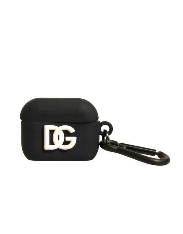 Dolce & Gabbana Black Silicone Rubber Logo Embossed Airpods Case - Hilstor