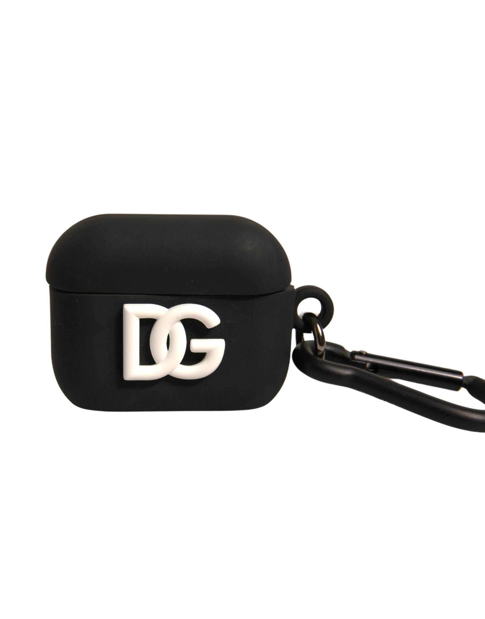 Dolce & Gabbana Black Silicone Rubber Logo Embossed Airpods Case - Hilstor