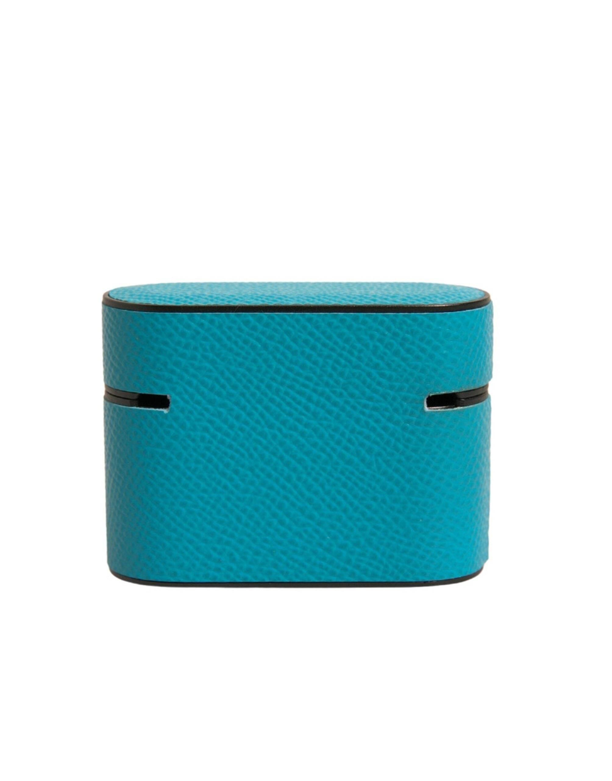 Dolce & Gabbana Green Leather Metal Logo Plaque Holder Airpods Case - Hilstor