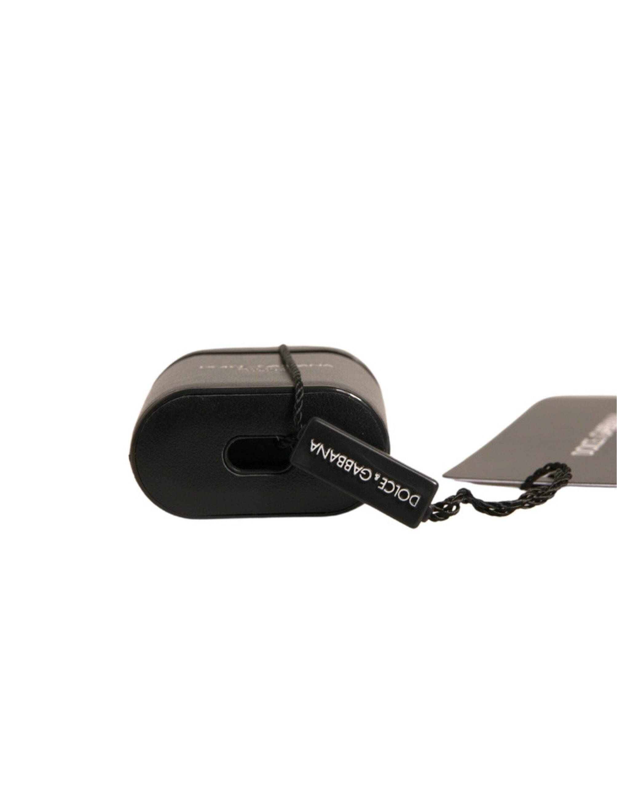 Dolce & Gabbana Black PVC Logo Print Flip Holder Airpods Case - Hilstor