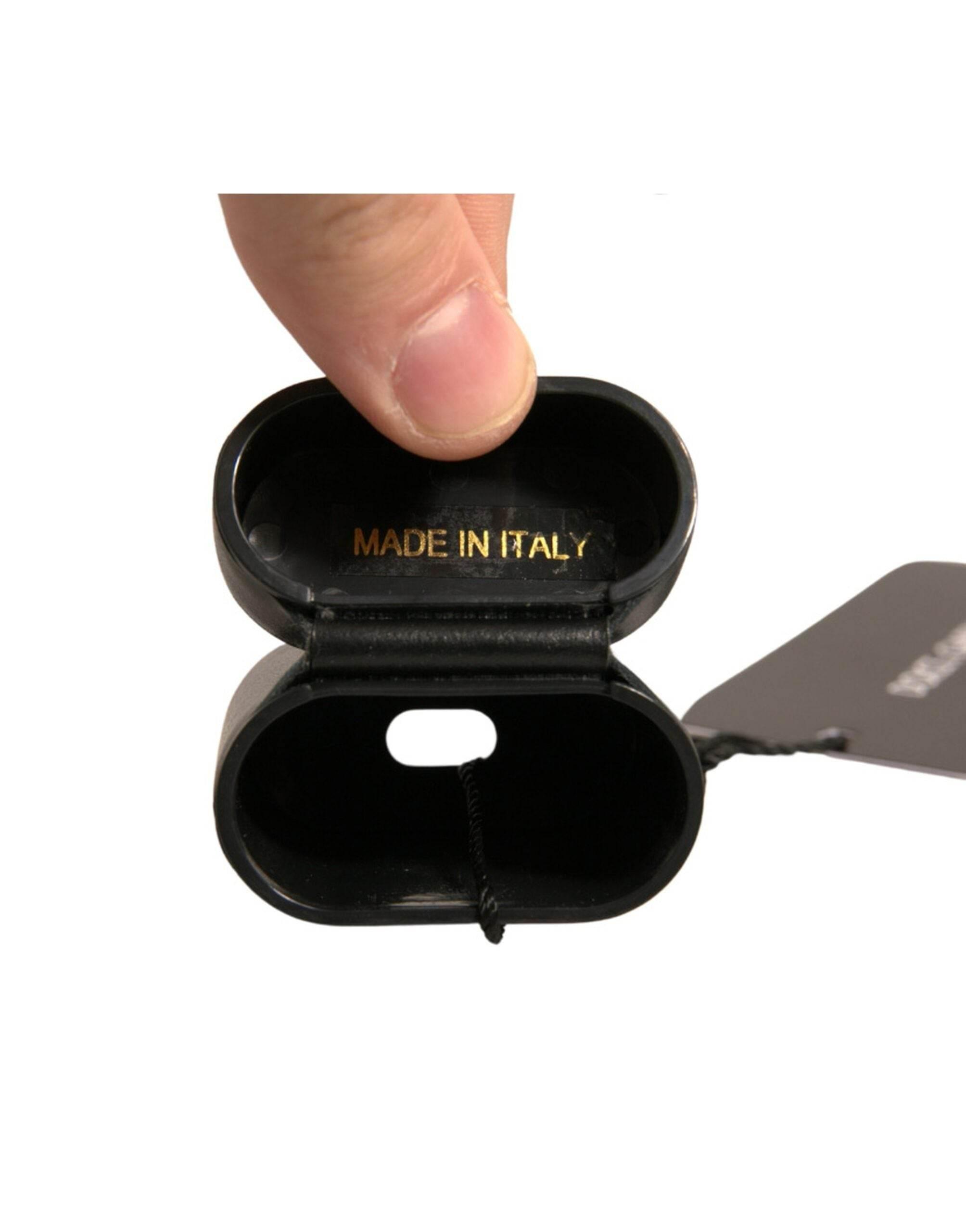 Dolce & Gabbana Black PVC Logo Print Flip Holder Airpods Case - Hilstor