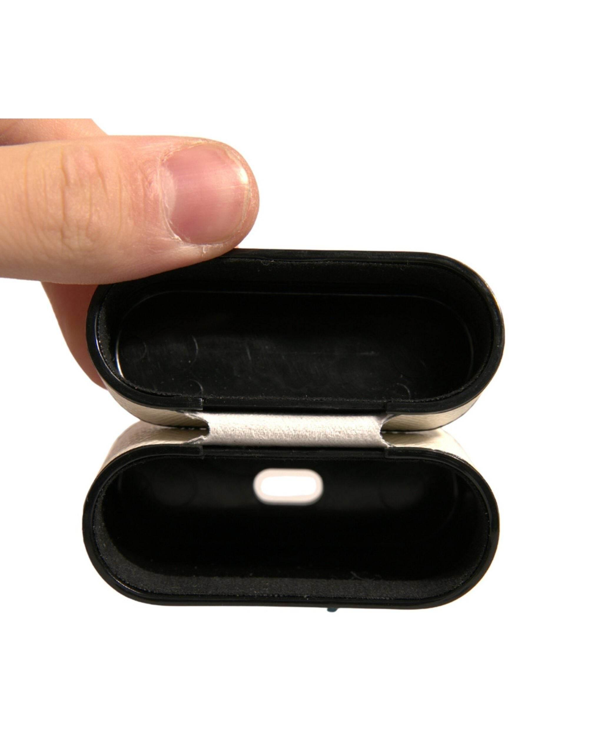 Dolce & Gabbana White Leather Metal Logo Plaque Holder Airpods Case - Hilstor