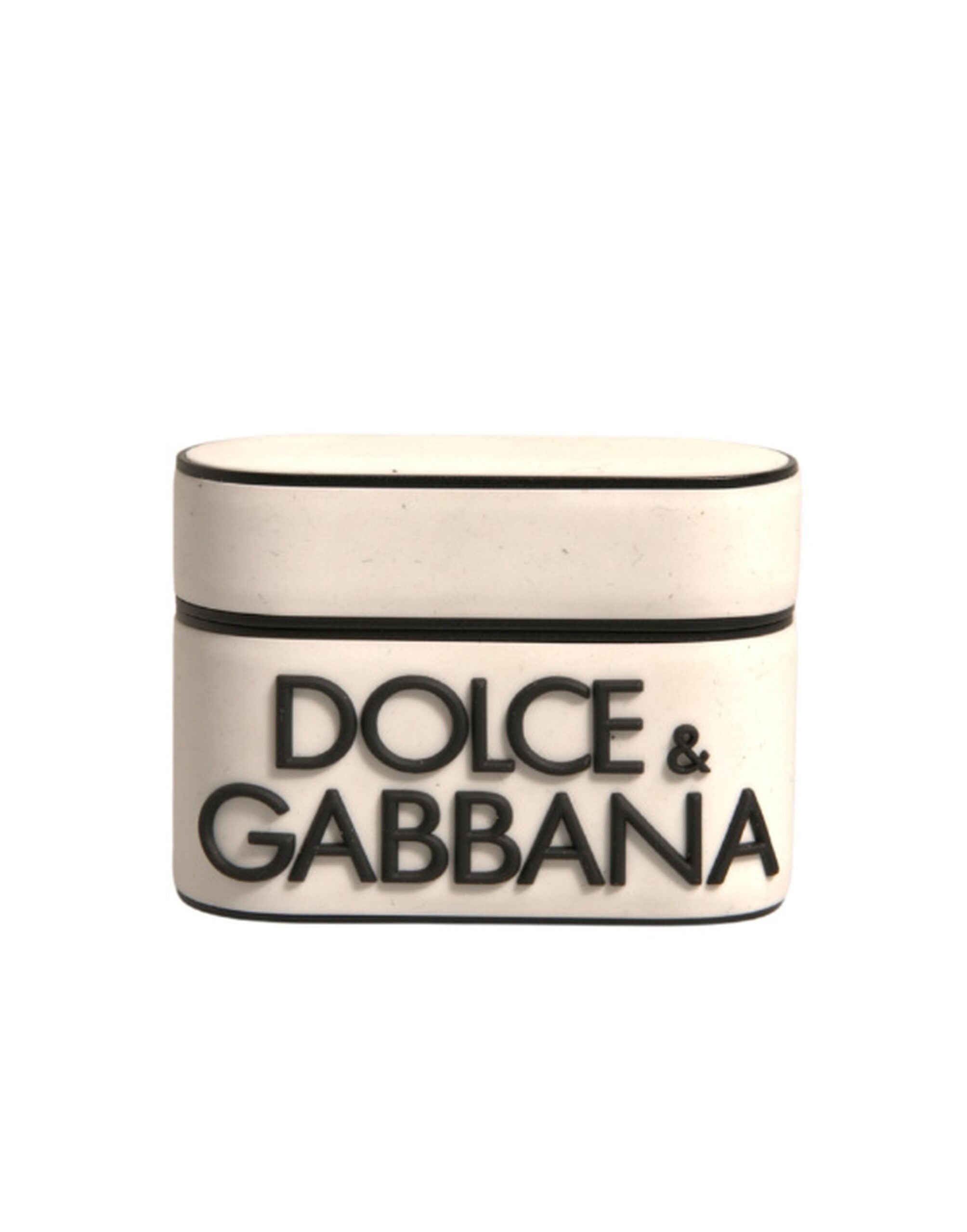 Dolce &amp; Gabbana Hvid PVC-præget logopladeholder Airpods-etui