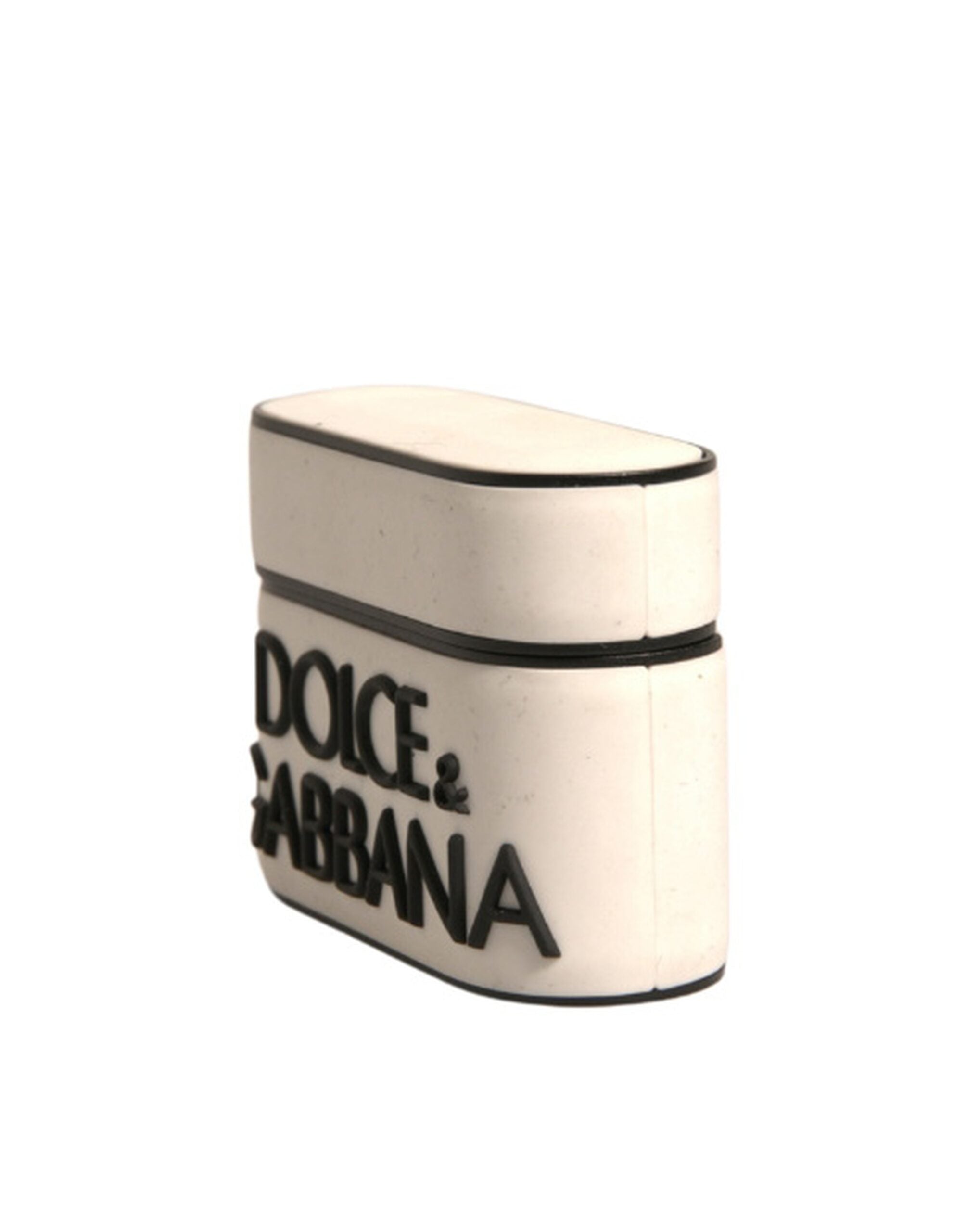 Dolce &amp; Gabbana Hvid PVC-præget logopladeholder Airpods-etui