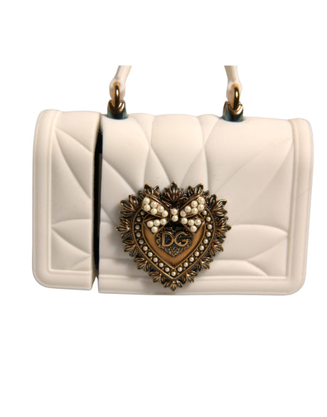 Dolce &amp; Gabbana Hvid Silikone Devotion Heart Cover Håndtaske Airpod Case