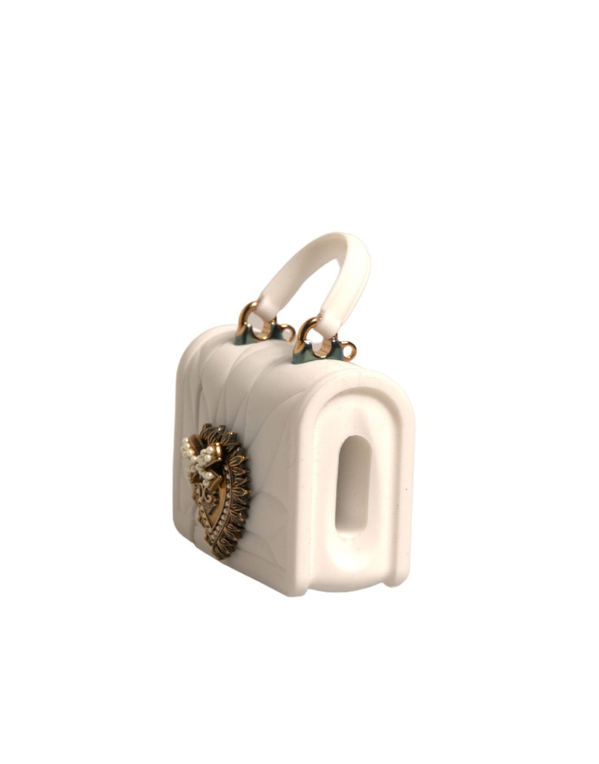 Dolce &amp; Gabbana Hvid Silikone Devotion Heart Cover Håndtaske Airpod Case