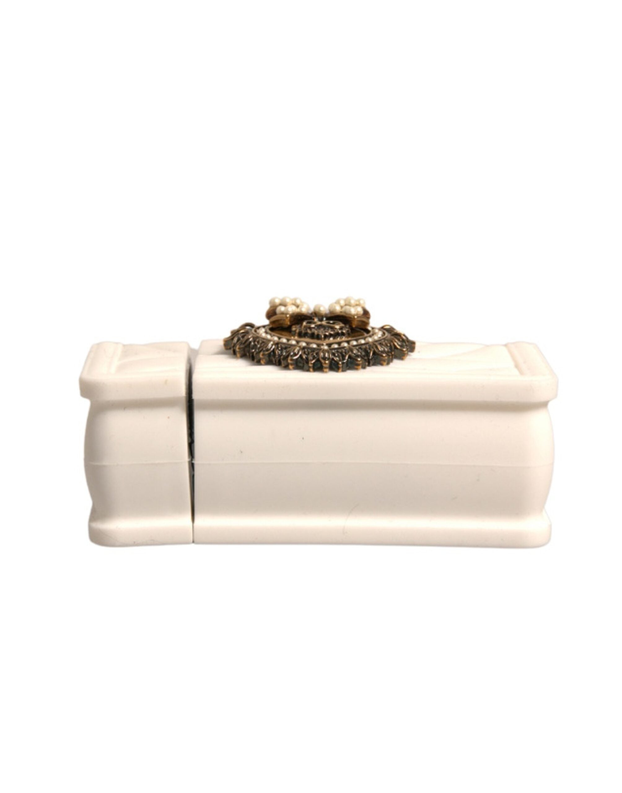 Dolce &amp; Gabbana Hvid Silikone Devotion Heart Cover Håndtaske Airpod Case