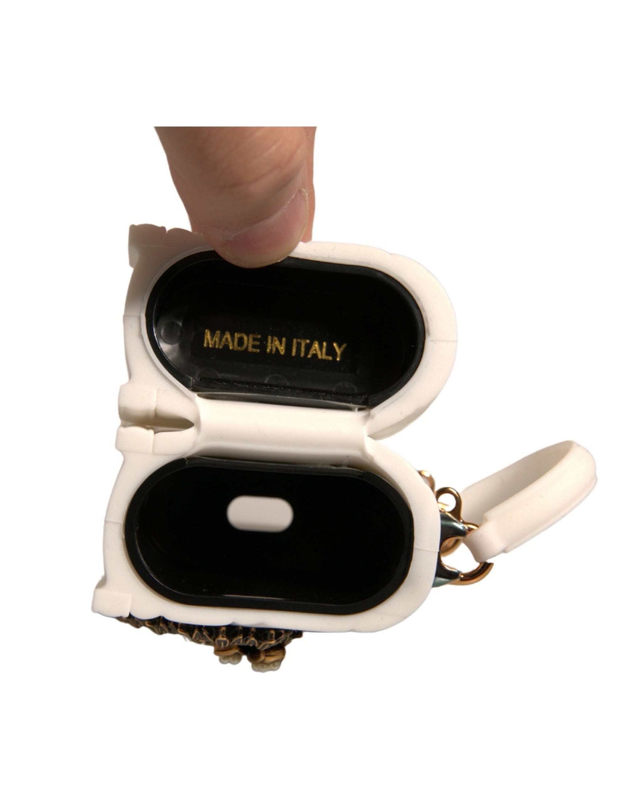 Dolce &amp; Gabbana Hvid Silikone Devotion Heart Cover Håndtaske Airpod Case