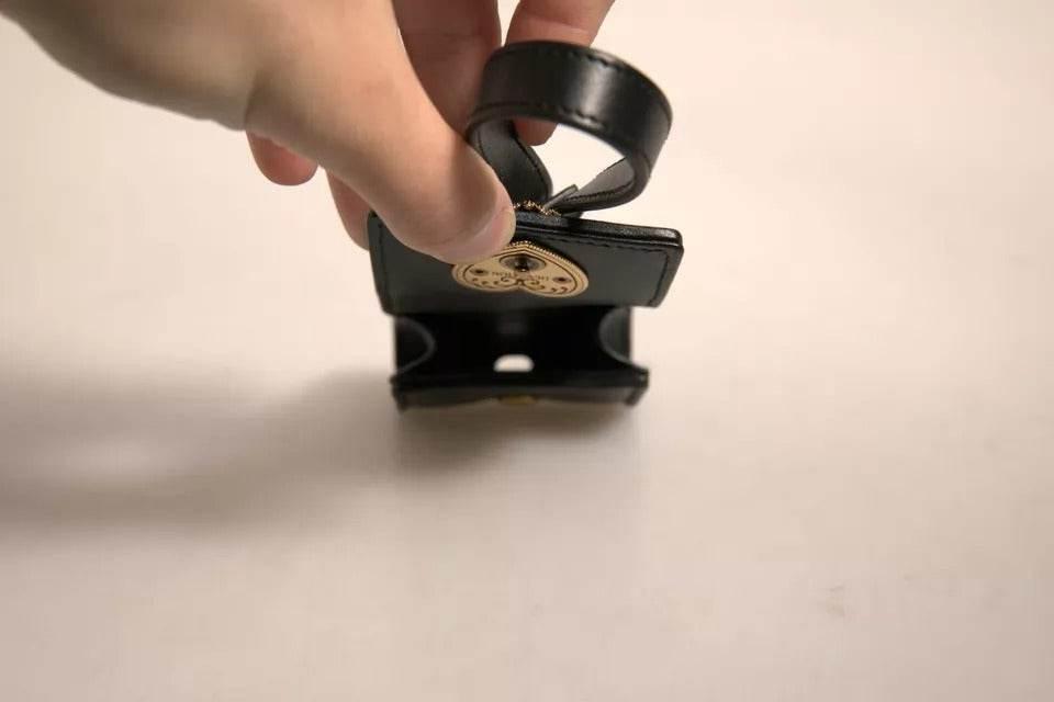 Dolce & Gabbana Black Leather Devotion Heart Strap Airpod Case - Hilstor