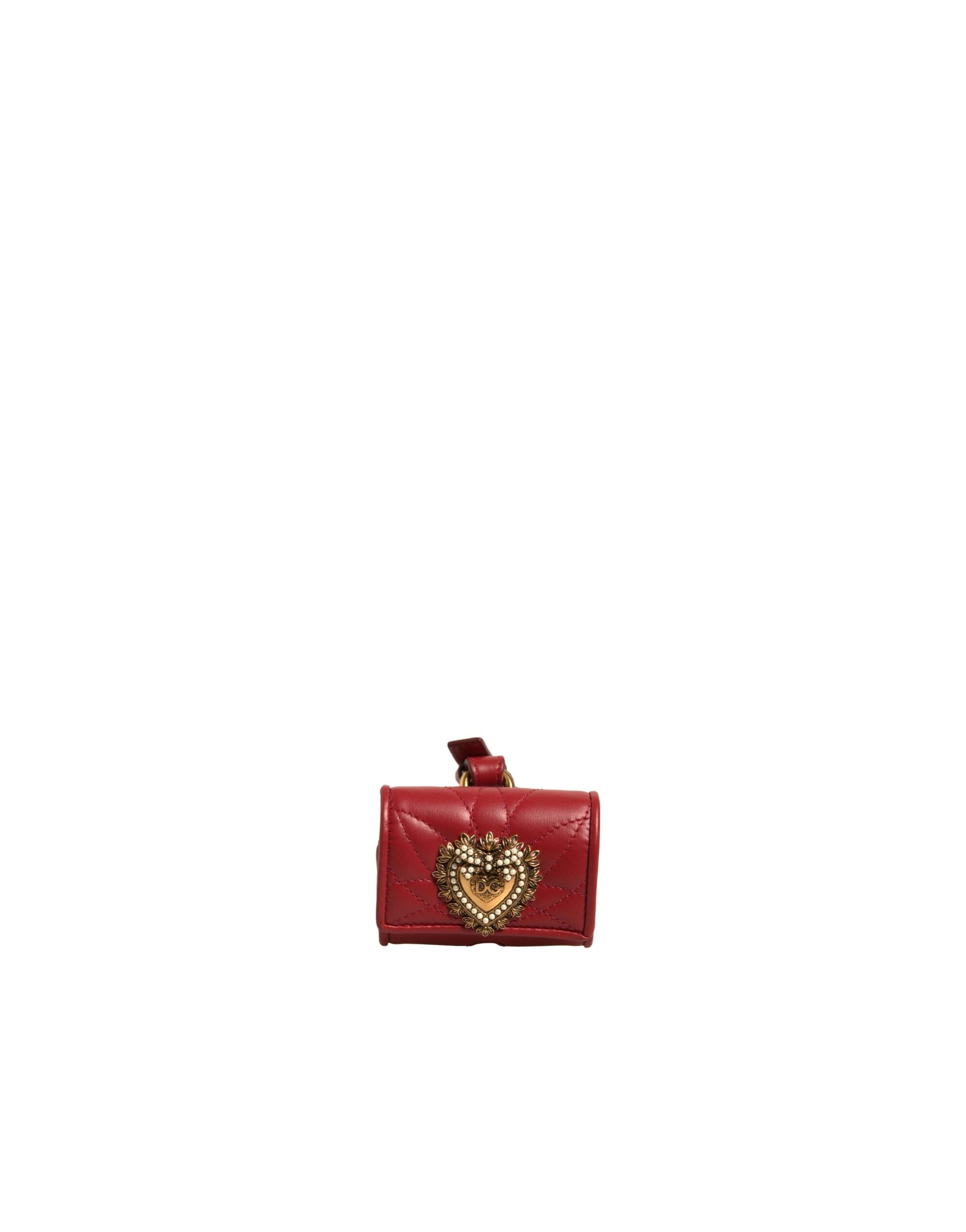 Dolce &amp; Gabbana Black Læder Devotion Heart Strap Airpod Case