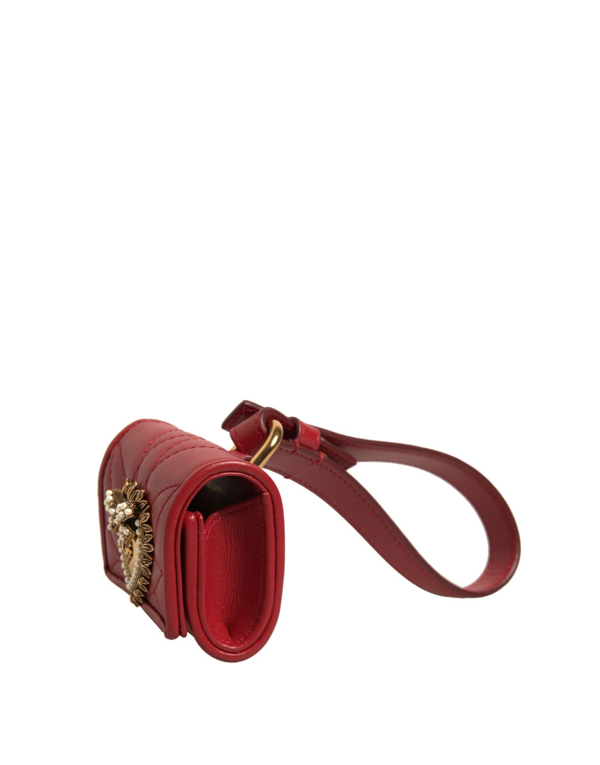 Dolce & Gabbana Black Leather Devotion Heart Strap Airpod Case - Hilstor
