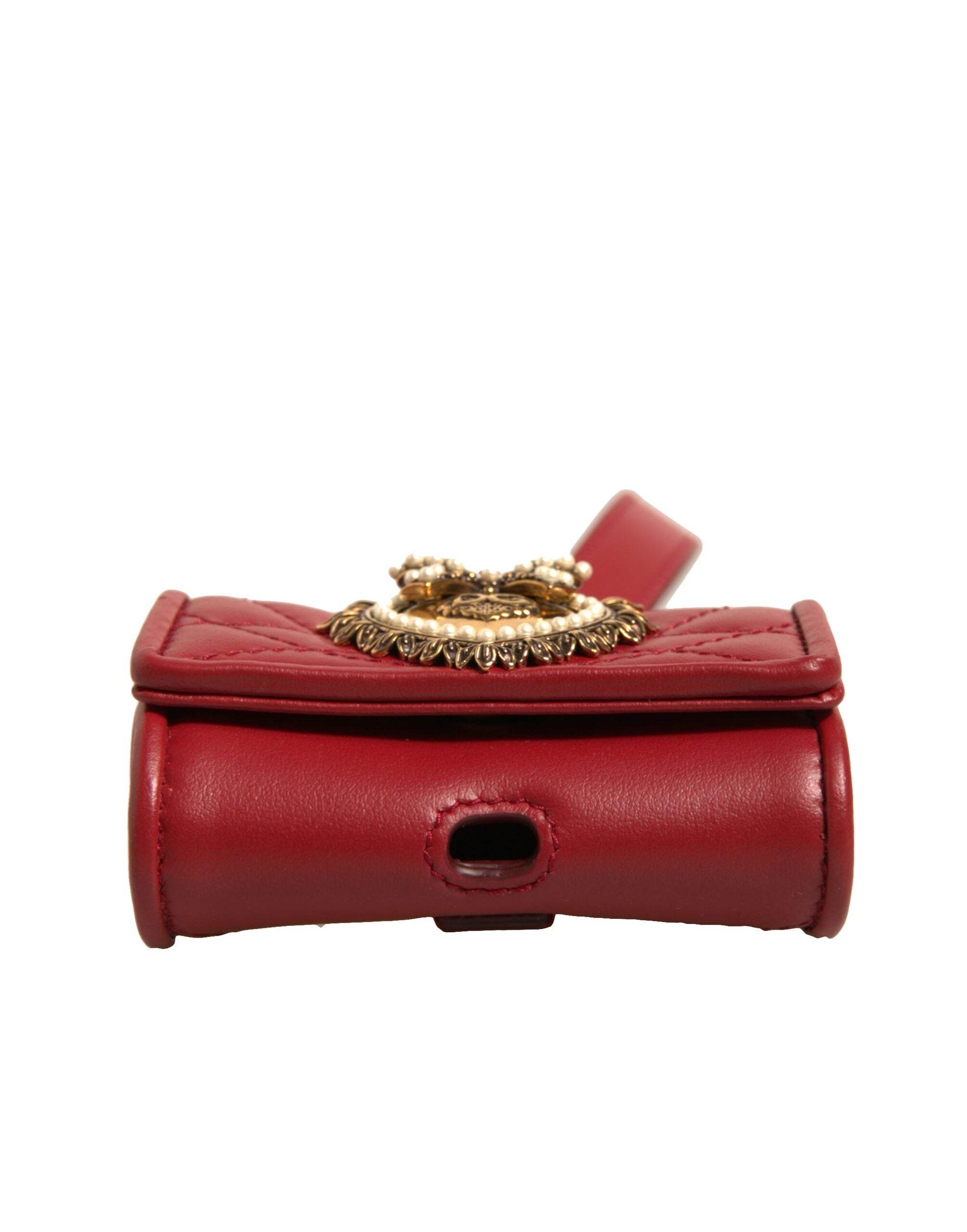 Dolce & Gabbana Black Leather Devotion Heart Strap Airpod Case - Hilstor